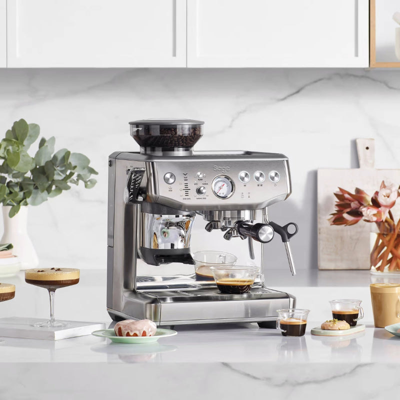 Light Gray Sage Barista Express Impress Espresso Machine (Stainless Steel)