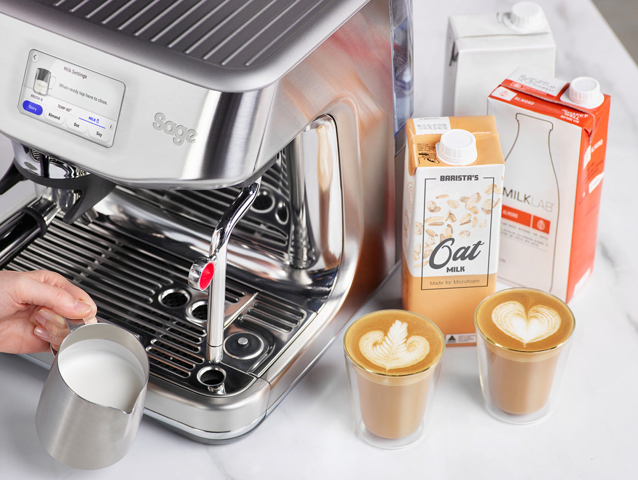 Light Gray Sage Barista Touch Impress 1 Group Domestic Espresso Machine